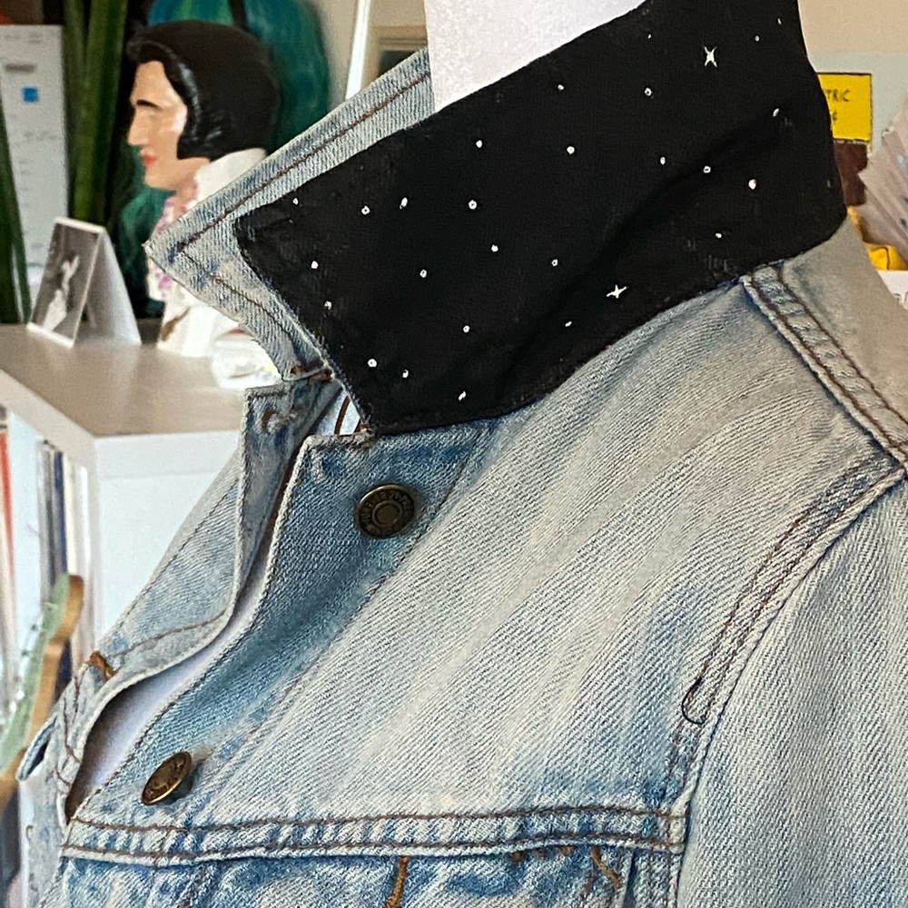 Hand-Painted Commissioned Denim Nebula Forever 21 Jean Jacket John Ramirez S - Picture 3 of 7
